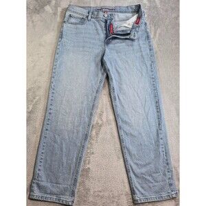 Lucky Brand Boy Relaxed Straight Jeans Womens 6/28 Blue Light Wash Stretch Denim